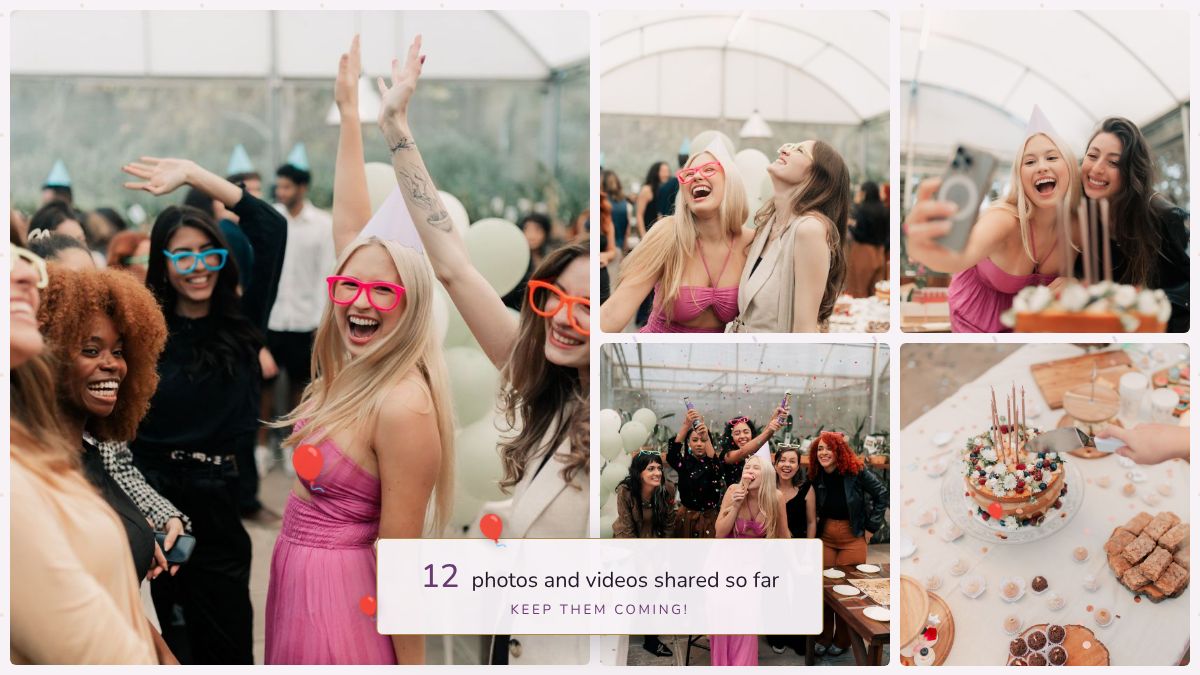 The live photo wall at a 30th birthday party